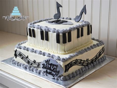 Two Tiered Piano Cake