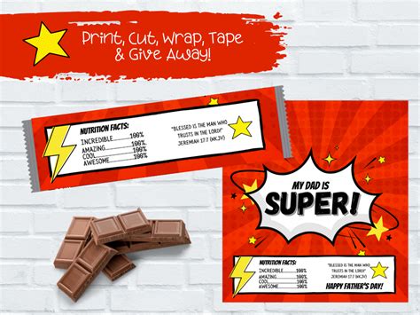 Fathers Day Superhero Pop Can And Chocolate Bar Wrapper Deeper Kidmin