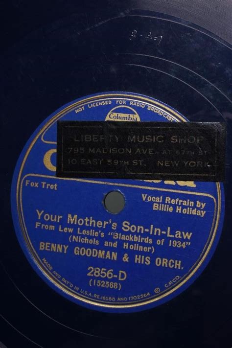 Billie Holiday And Benny Goodman Blue Wax Columbia 78 Rpm Records