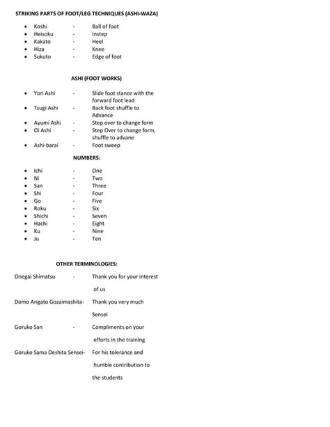 SKC Karate Terms 2 Docx