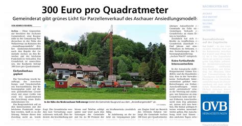 300 Euro Pro Quadratmeter OVB Heimatzeitungen