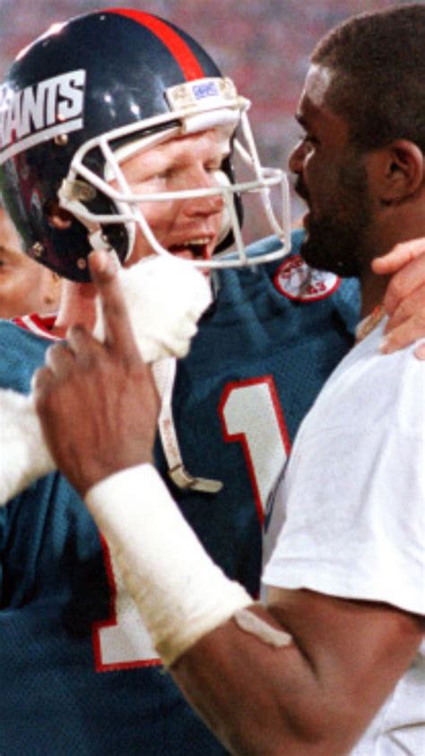 Lt And Phil Simms Celebrate On The Sidelines Of Super Bowl Xxi Ny