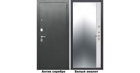 Входная дверь 9см антик серебро/эмалит белый зеркало