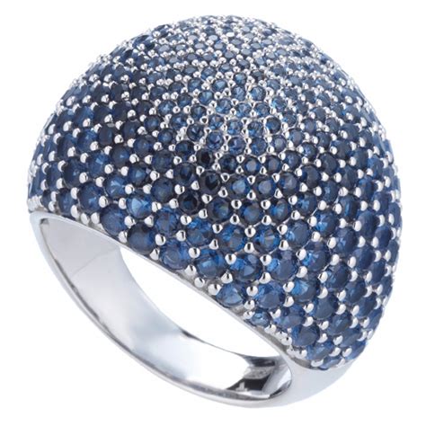 Tsars Collection Anello In Argento Pav Blu Handmade In Swiss