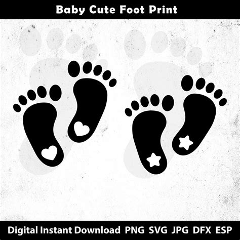 Baby Feet Svg Footprint Cut File Cute Footprints Baby Shower Etsy Canada