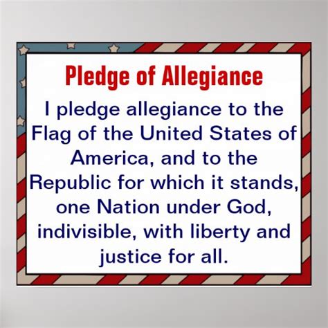 Pledge of Allegiance poster | Zazzle