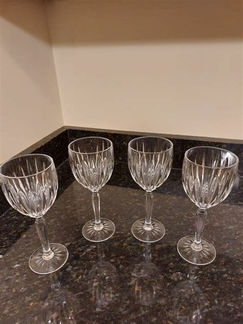 Set Of 4 Cristal D Arques Durand Classic 24 PBO Cut Lead Crystal Wine