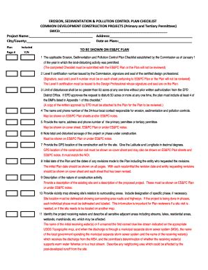 Fillable Online Erosion Sedimentation Pollution Control Plan