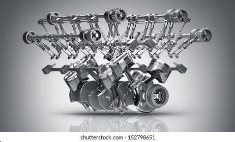 V Car Engine Concept Modern Car Stock Illustration