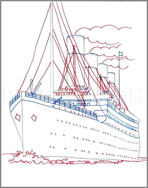 How To Draw The Titanic, Titanic, Step by Step, Drawing Guide, by ...