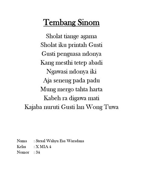 Tembang Sinom | PDF