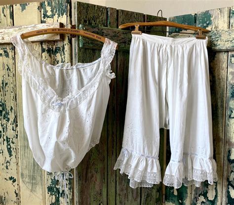 Edwardian Lingerie Set Corset Cover And Bloomers Xs Etsy