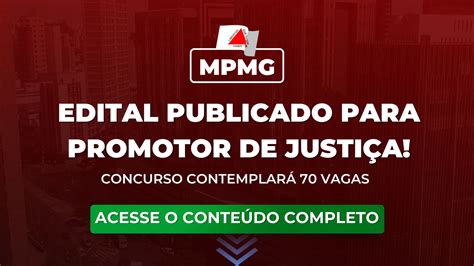 Mpmg Edital Publicado Para Promotor De Justi A Blog Do Mege