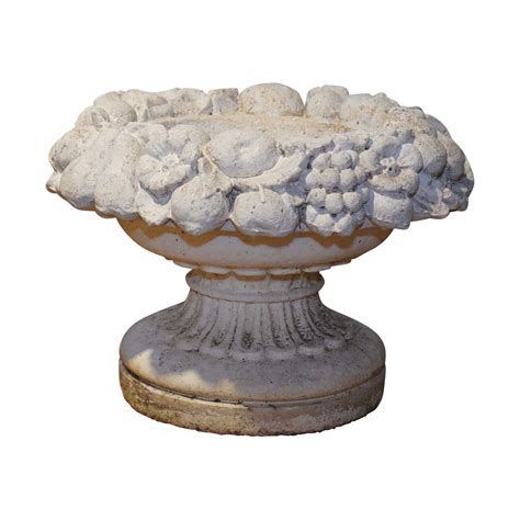 French Concrete Centerpiece With Carved Fruit Foxglove Antiques