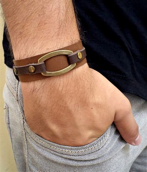 Pulseira De Couro Masculina Elo Produtos Especiais