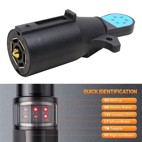 7 Way Blade Trailer Connector Tester with LEDs Indicators NEW - Walmart.com