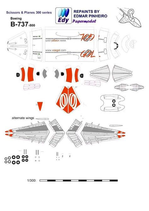 Papercraft Gol 737 800 Scessiors Planes 300 Paper Models Paper