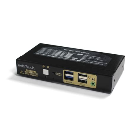 HDMI KVM Switch 4K@60With Cables – 2 ports – Gold Touch
