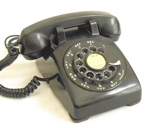 Vintage Black Rotary Dial Desk Kellogg Itt Telephone Old Etsy