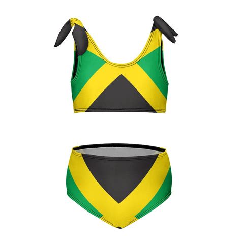Jamaica Flag Girl S Piece Bikini Set Beach Sport Swimsuit Swimwear