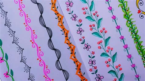 10 Easy And Beautiful Border Designs Notebook Decoration Colorful Borders Design And Craft