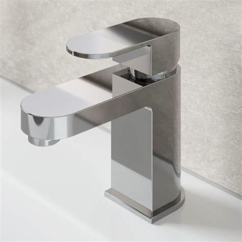 Modern Bathroom Mono Basin Sink Mixer Tap Chrome Single Lever Curved