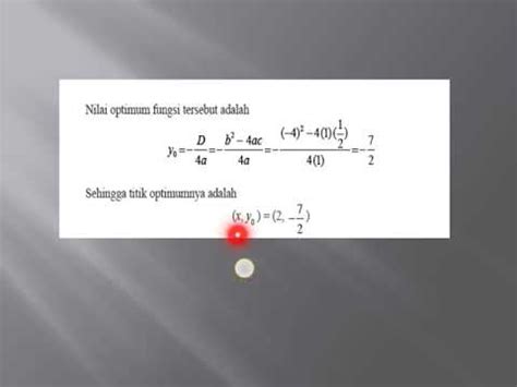 Deskriminan Sumbu Simetri Dan Nilai Optimum Matematika Kelas Mtsn