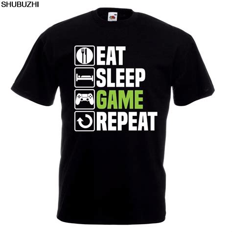 Eat Sleep Game T Shirt Funny Gamer Gaming Christmas Birthday T Top Casual Printed Tee Sbz174