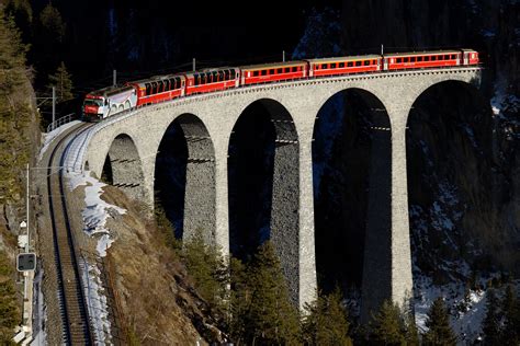 Red And Gray Train On Bridge Hd Wallpaper Wallpaper Flare