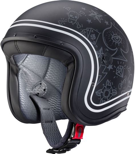 Caberg Motorrad Jethelm Freeride Tattoo Matt Schwarz Grau Wei