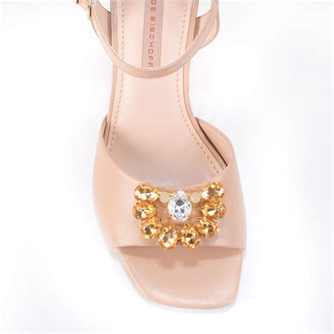 SANDALIA NUDE CON PIEDRAS Zapatos Bolsas Acessórios I JORGE BISCHOFF ECUADOR