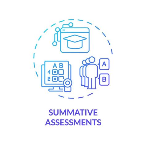 2d Gradient Icon Summative Assessments Concept Simple Isolated Vector Mooc Blue Thin Line