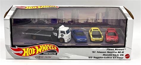 Hot Wheels Premium Jdm Garage Diorama Set Nissan Sentra Honda Civic Celica Eur