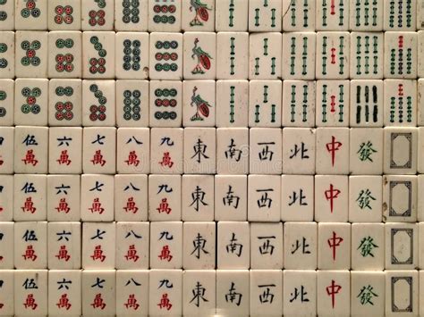 Closeup of Chinese Mahjong Tiles Arranged in a Grid Pattern Editorial Stock Photo - Image of ...