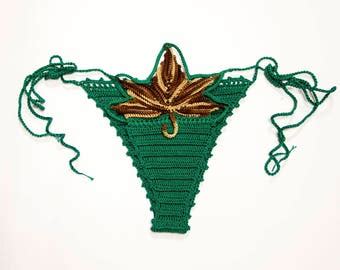 Red Bling Sexy Tie Side Thong Bikini 2pc Micro Bottom Sliding