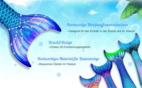 FOLOEO Meerjungfrauenflosse Mädchen Meerjungfrau Flosse mit Bikini Set und Monoflosse für