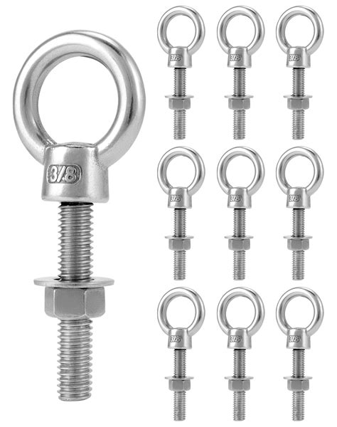 Snapklik Threaded Eyebolts Pack X Long Stainless Steel