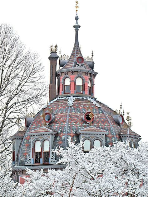 Octagonal House Dome Roof Octagon House Victorian Architecture Octagon