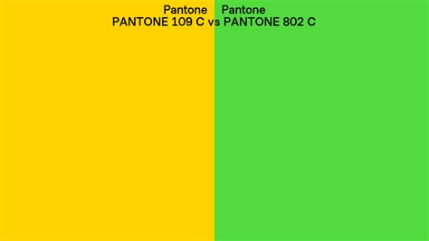 Pantone 109 C Vs PANTONE 802 C Side By Side Comparison