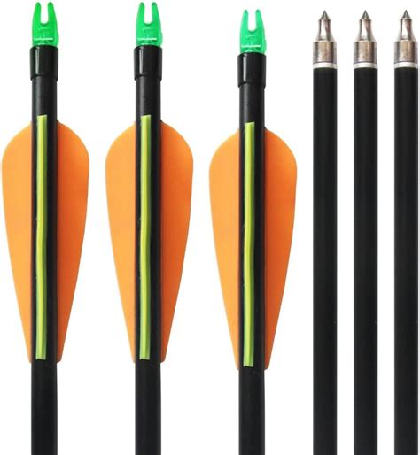 E5e10 31 Fiberglass Hunting Arrows With Replaceable Screw In Point And