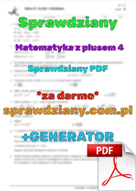 Matematyka Z Plusem Klasa Sprawdziany Pdf Za Darmo