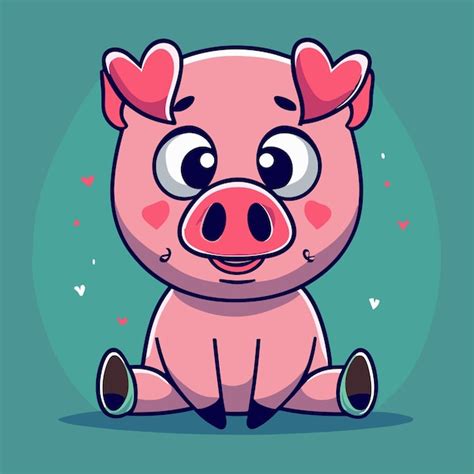 Premium Vector | Cute pig vector with white background