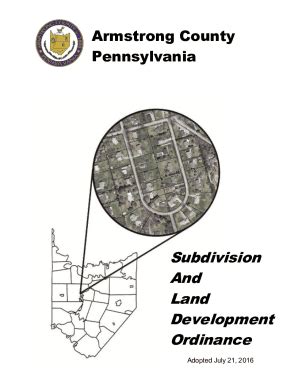 Fillable Online Subdivision And Land Development Ordinance Fax Email