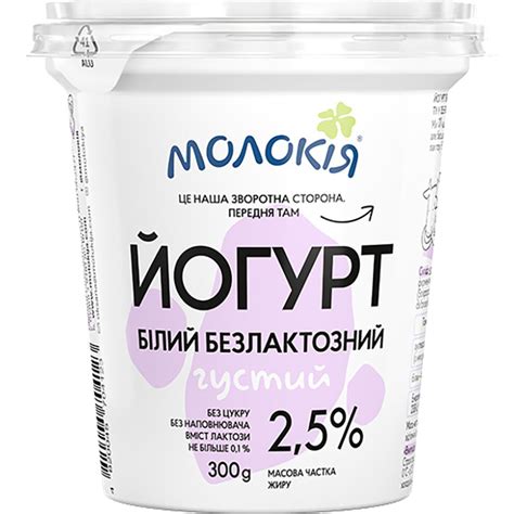 Йогурт Молокія білий безлактозний густий 2.5% 300 г купити онлайн ...
