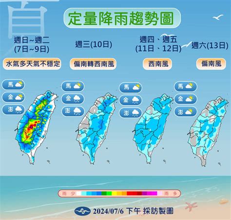 明起至下週一全台豪大雨 下週二起恢復夏季型態天氣 生活 自由時報電子報