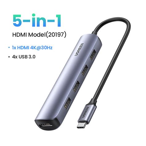 4K 30HzUGREEN 10 in 1 5Gbps USB C Multiport Adapter HUB อปกรณแปลง