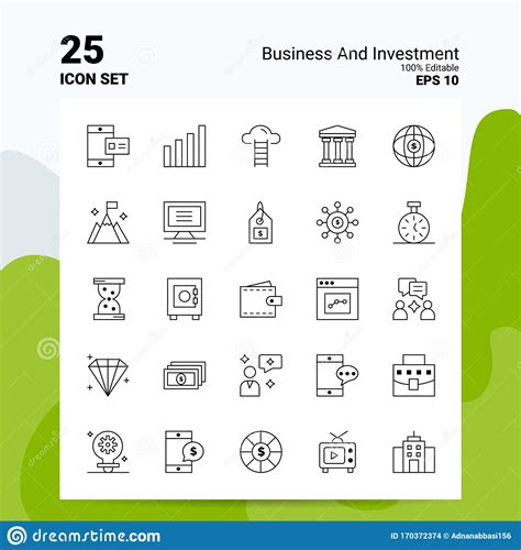 Business And Investment Icon Set Editable Eps Files Stock