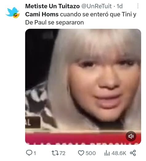 Los memes de Cami Homs por la separación de Tini Stoessel y Rodrigo de