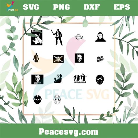 Jason Voorhees Bundle Svg Friday The 13th Files Silhouette Peacesvg