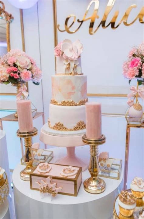 Elegant Pink And Gold Princess Baby Shower Baby Shower Ideas 4u